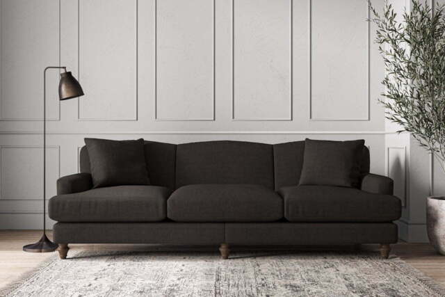nkuku Deni Sofa - Make To Order - Super Grand - Brera Linen Espresso