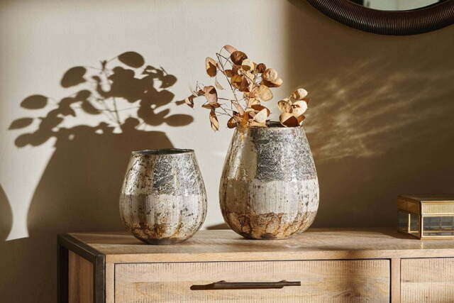 nkuku Babia Recycled Glass Vase - Vases & Planters - Antique Gold - Small