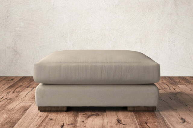 nkuku Guddu Large Dining Footstool - Make To Order - Recycled Cotton Stone - No Colour