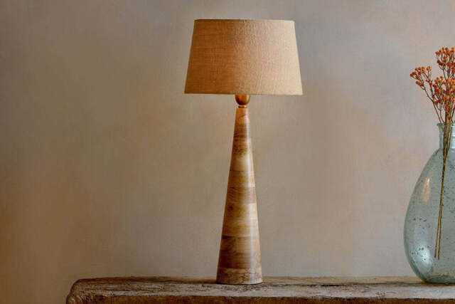nkuku Chameli Mango Wood Table Lamp - Lamps - One Size - Natural