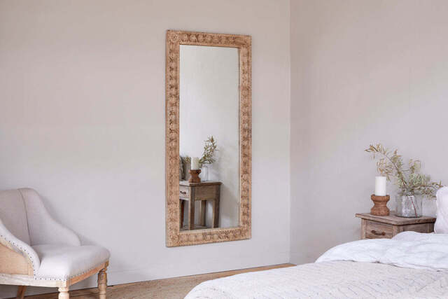nkuku Tannir Carved Mango Wood Mirror - Mirrors - One Size - Natural