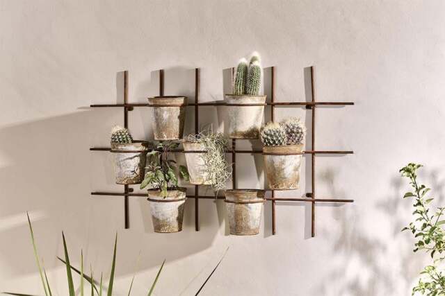 nkuku Abari Wall Hung Planter - Vases & Planters - One Size - Aged Zinc