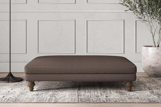 nkuku Deni Dining Footstool - Make To Order - Large - Recycled Cotton Mocha
