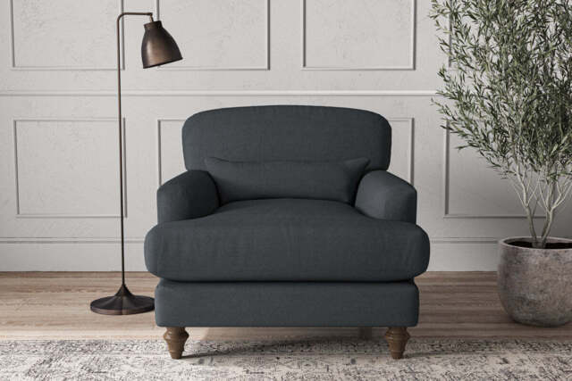 nkuku Deni Armchair - Make To Order - Recycled Cotton Mercury - No Colour