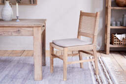 nkuku Aamani Mango Wood & Cord Dining Chair - Seating - One Size - Natural