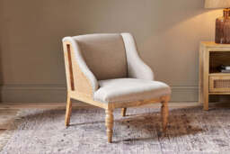 nkuku Elbu Deconstructed Linen Armchair - Seating - One Size - Stone