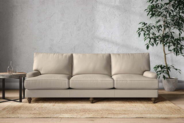 nkuku Marri Sofa - Make To Order - Super Grand - Recycled Cotton Stone