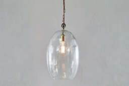 nkuku Otoro Recycled Glass Pendant Oval - Lights - Large Oval - Clear