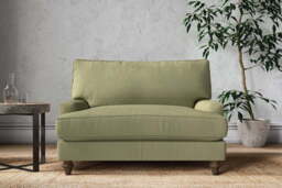 nkuku Marri Love Seat - Make To Order - Brera Linen Sage - No Colour
