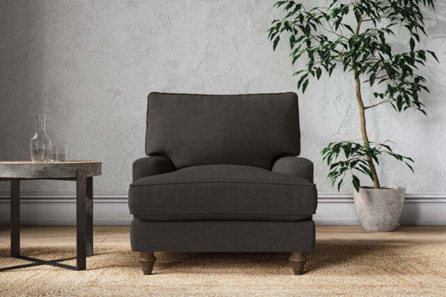nkuku Marri Armchair - Make To Order - Brera Linen Espresso - No Colour