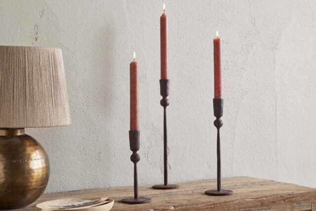 nkuku Mawindi Candle Holder - Candles Holders & Lanterns - Small - Rust