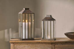 nkuku Nampo Lantern - Candles Holders & Lanterns - Small - Aged Antique