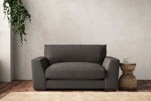 nkuku Guddu Love Seat - Make To Order - Brera Linen Granite - No Colour