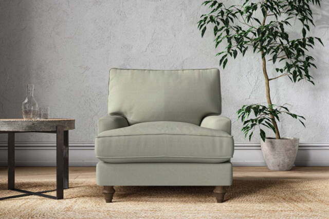 nkuku Marri Armchair - Make To Order - Recycled Cotton Seaspray - No Colour
