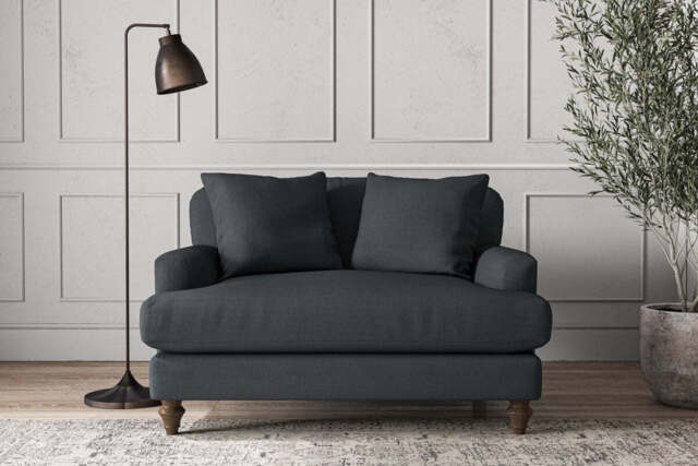 nkuku Deni Love Seat - Make To Order - One Size - Recycled Cotton Thunder