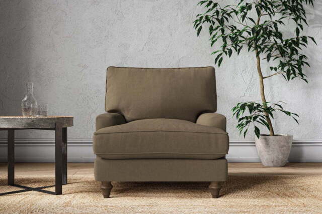 nkuku Marri Armchair - Make To Order - Brera Linen Chesnut - No Colour