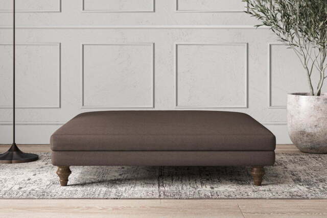 nkuku Deni Dining Footstool - Make To Order - Grand - Recycled Cotton Mocha