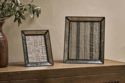 nkuku Yash Antique Glass & Iron Photoframe - Decorative Accessories - Antique Black - 8 x 10
