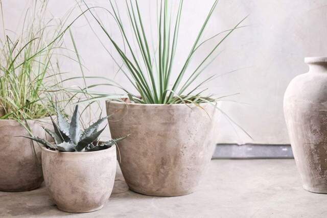 nkuku Affiti Clay Planter - Vases & Planters - Large - Antique Grey