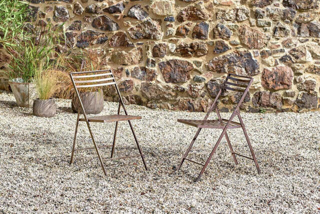 nkuku Yealme Iron Bistro Dining Chair - Garden - One Size - Brown