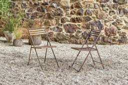 nkuku Yealme Iron Bistro Dining Chair - Garden - One Size - Brown
