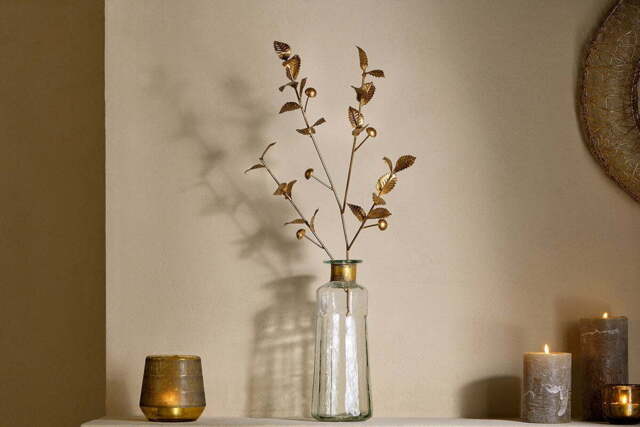 nkuku San Stem Foliage - Decorative Accessories - One Size - Antique Brass
