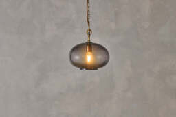 nkuku Otoro Recycled Glass Pendant Round - Lights - Small Round - Smoke