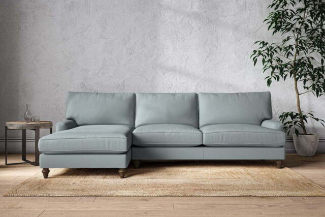 nkuku Marri Left Hand Chaise Sofa - Make To Order - Grand - Recycled Cotton Horizon