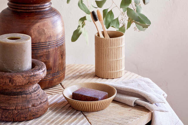 nkuku Kiani Ceramic Soap Dish - Bathroom - One Size - Cream