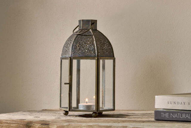 nkuku Sabra Lantern - Candles Holders & Lanterns - One Size - Aged Antique