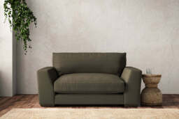 nkuku Guddu Love Seat - Make To Order - Recycled Cotton Moss - No Colour
