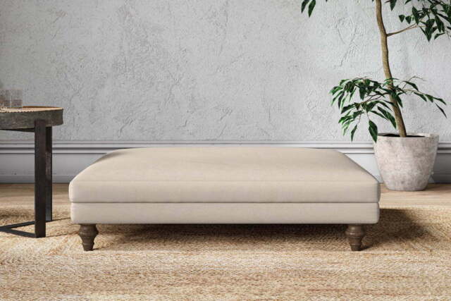 nkuku Marri Dining Footstool - Make To Order - Grand - Recycled Cotton Natural