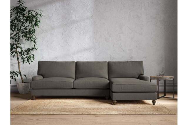 nkuku Marri Right Hand Chaise Sofa - Make To Order - Grand - Brera Linen Granite