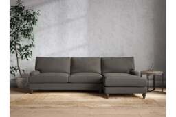 nkuku Marri Right Hand Chaise Sofa - Make To Order - Grand - Brera Linen Granite