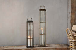 nkuku Vemula Lantern - Candles Holders & Lanterns - Small - Antique Brass