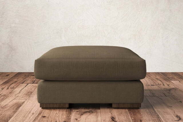 nkuku Guddu Dining Footstool - Make To Order - Medium - Brera Linen Chesnut