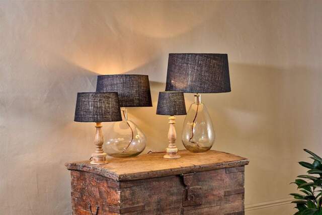 nkuku Dia Jute Lampshade - Shades - Medium - Ink