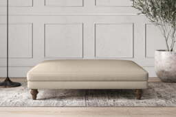 nkuku Deni Dining Footstool - Make To Order - Grand - Recycled Cotton Stone