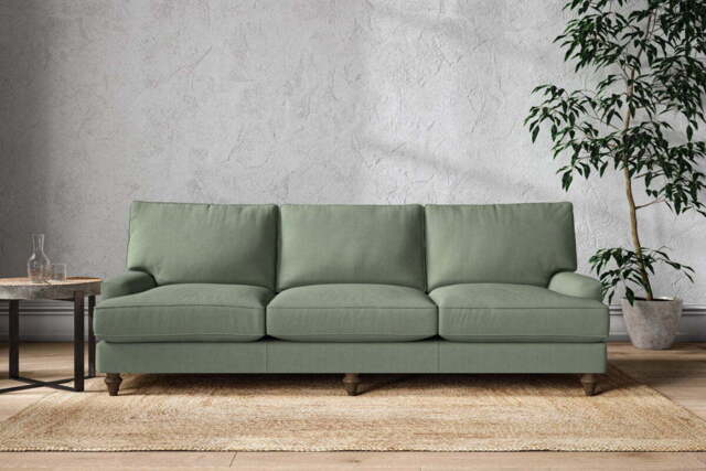 nkuku Marri Sofa - Make To Order - Super Grand - Brera Linen Jade