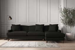 nkuku Deni Right Hand Chaise Sofa - Make To Order - Grand - Brera Linen Charcoal