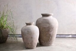 nkuku Affiti Clay Tapered Pot - Vases & Planters - Large - Antique Grey