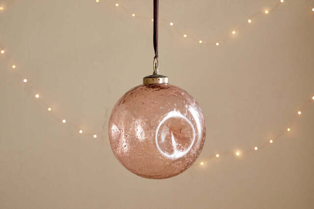 nkuku Nishan Pinched Giant Bauble - Christmas Decorations - Large - Copper