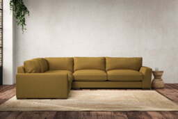 nkuku Guddu Large Left Hand Corner Sofa - Make To Order - Recycled Cotton Ochre - No Colour