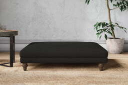 nkuku Marri Dining Footstool - Make To Order - Grand - Brera Linen Charcoal
