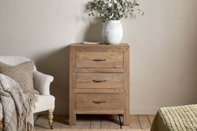 nkuku Iya Reclaimed Wood Chest Of Drawers - Bedroom Furniture - Natural - 220 x 240 cm