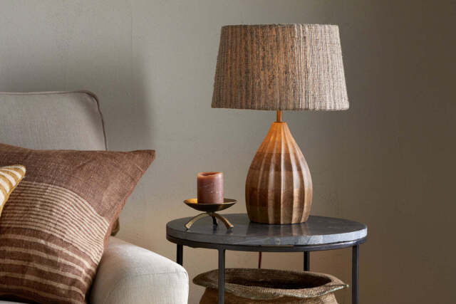 nkuku Awaa Mango Wood Bedside Table Lamp - Lamps - One Size - Natural