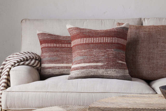 nkuku Aakash Wool Cushion Cover - Textiles - Rust - 50 x 50 cm