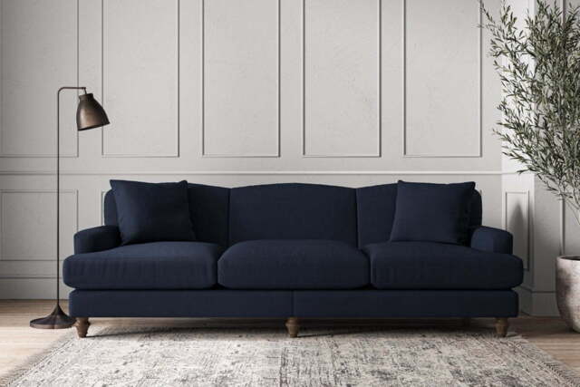 nkuku Deni Sofa - Make To Order - Super Grand - Brera Linen Indigo