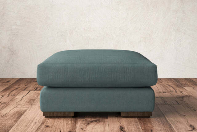 nkuku Guddu Dining Footstool - Make To Order - Medium - Recycled Cotton Airforce
