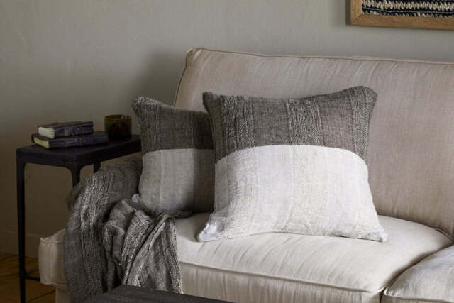 nkuku Munir Linen Cushion Cover - Textiles - Charcoal - 50 x 50 cm
